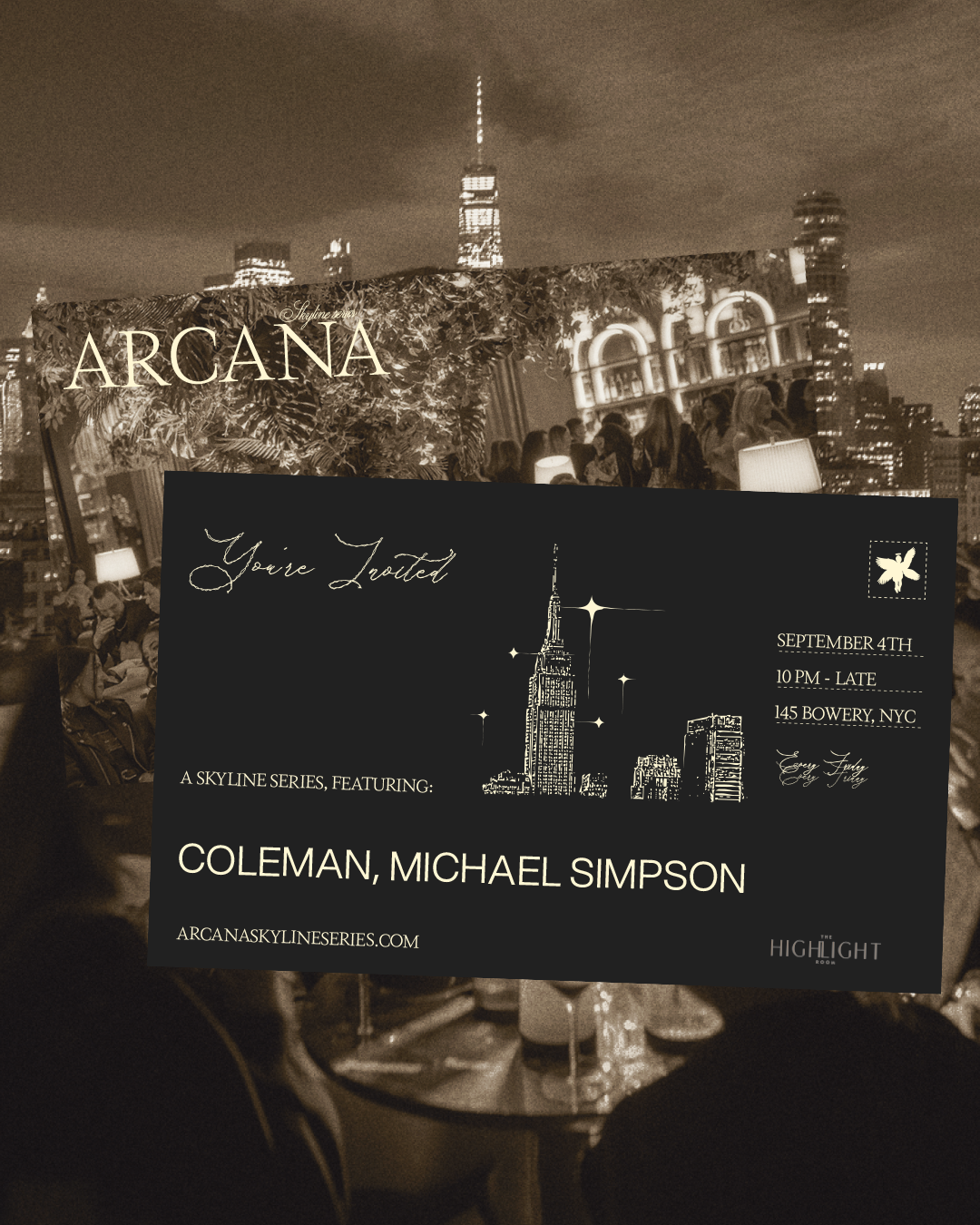 9/4/2026 – Arcana Skyline Series  – The Highlight Room