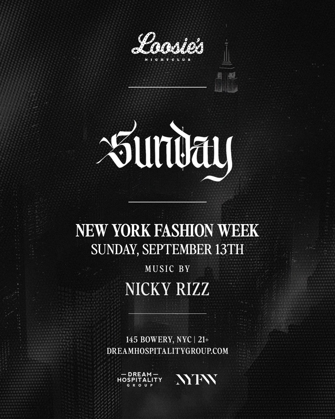 9/13/2026 – Sunday Night – Loosie’s Nightclub