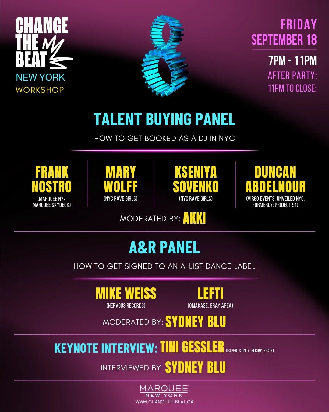 9/18/2026 – Change The Beat NY: Workshop – Marquee