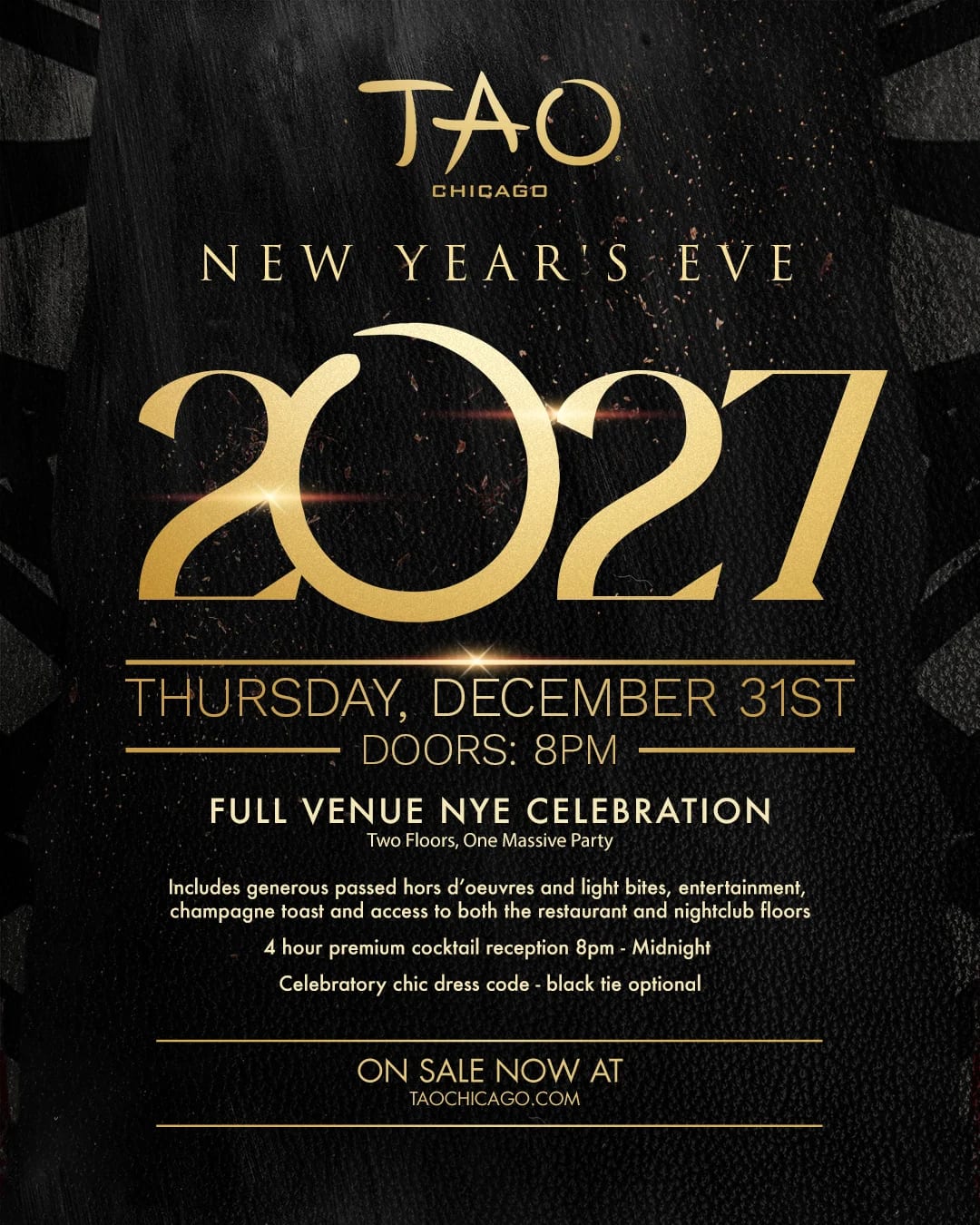 12/31/2026 – New Years Eve 2027 – TAO Nightclub