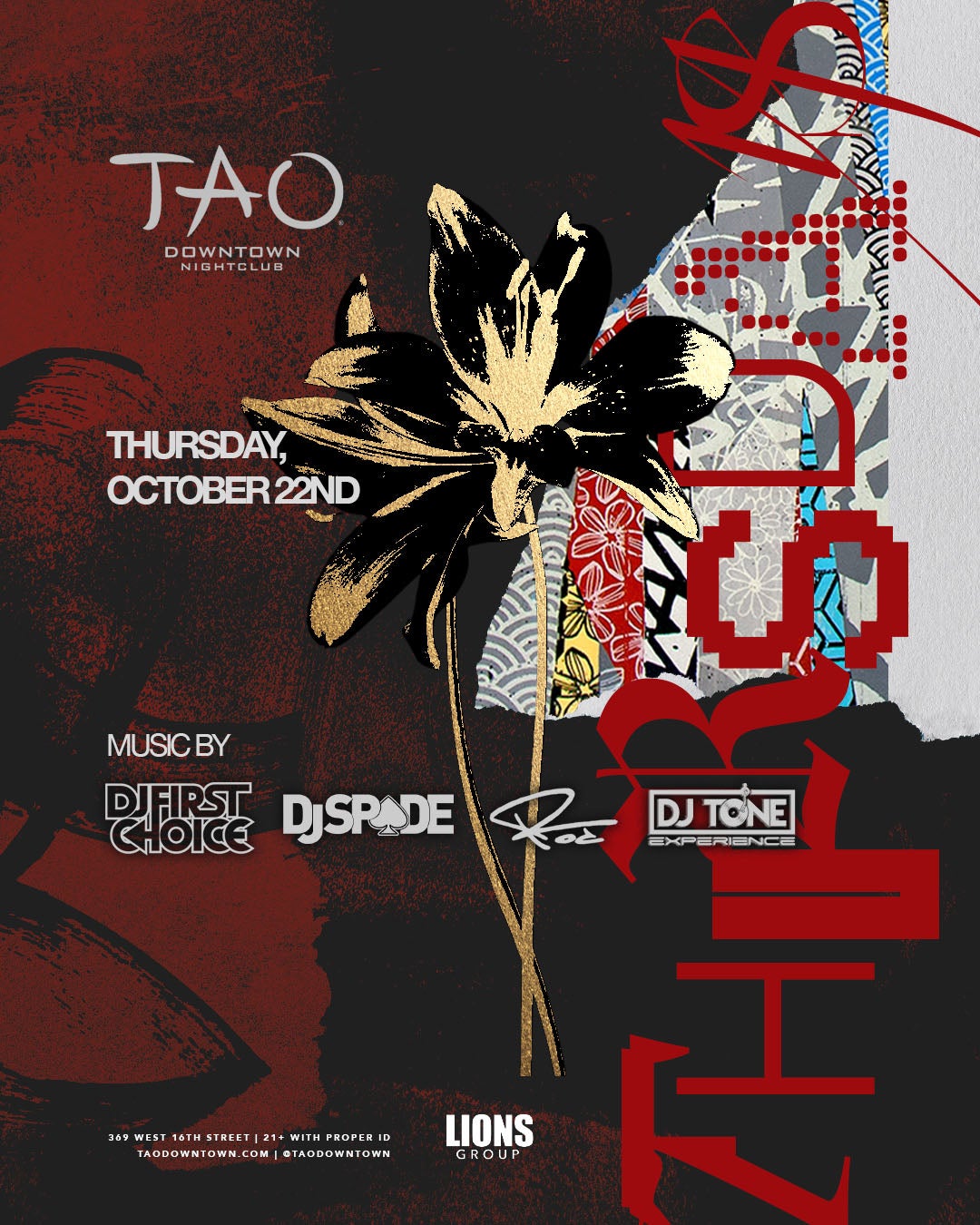 10/22/2026 – DJ Spade – TAO Downtown Nightclub